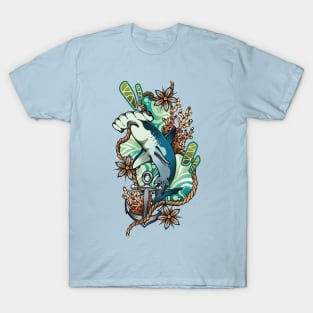 Ocean Symphony: A Hammerhead's Leap T-Shirt